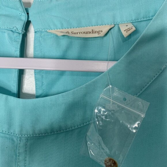 Soft Surroundings Tunic Georgica Blue Top 100% Tencel Size S - Picture 9 of 12